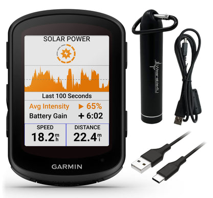 Wearable4U - Garmin Edge 840 Solar GPS Cycling Computer, Touchscreen, Button Controls, Advanced Navigation with E-Bank Bundle